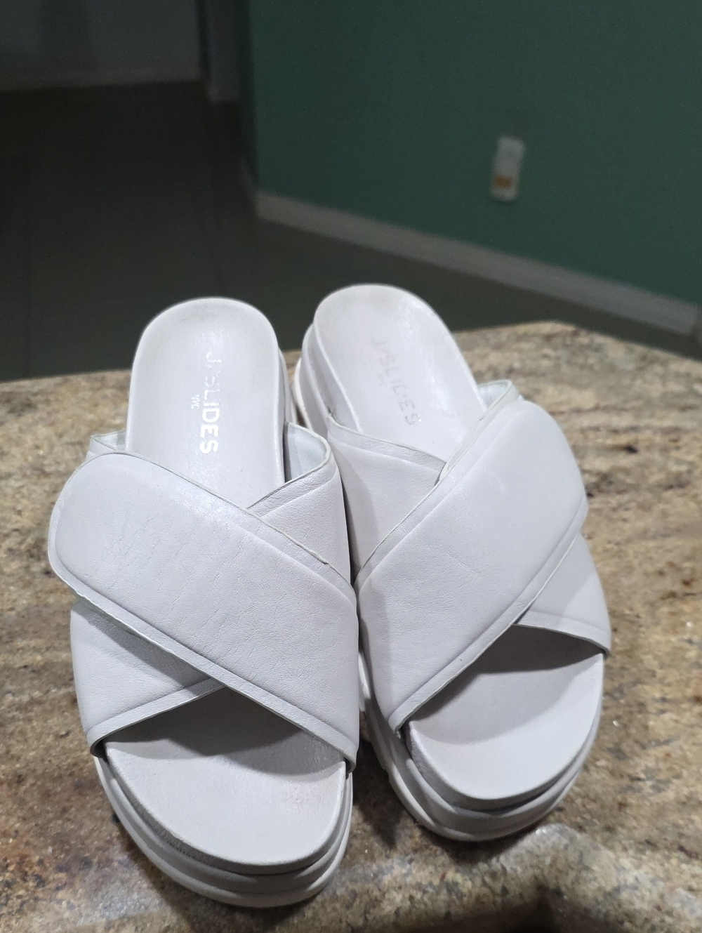 J/Slides Light Gray Sandals Size US 8